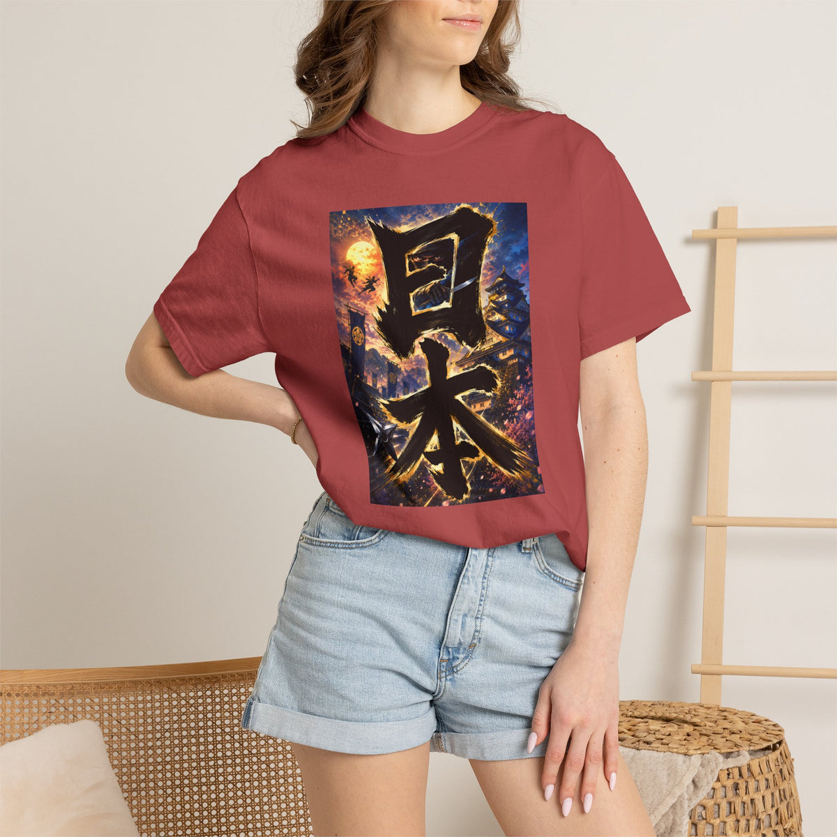 日本 Japan Kanji Ninja Castle T-Shirt | Japanese Brush Art Tee