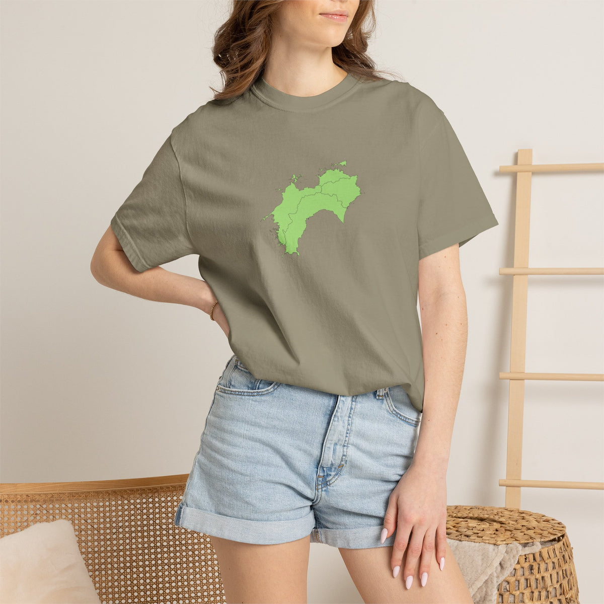 Shikoku Map T-Shirt | Japan Island & Coastal Map Design | Unisex Cotton Tee
