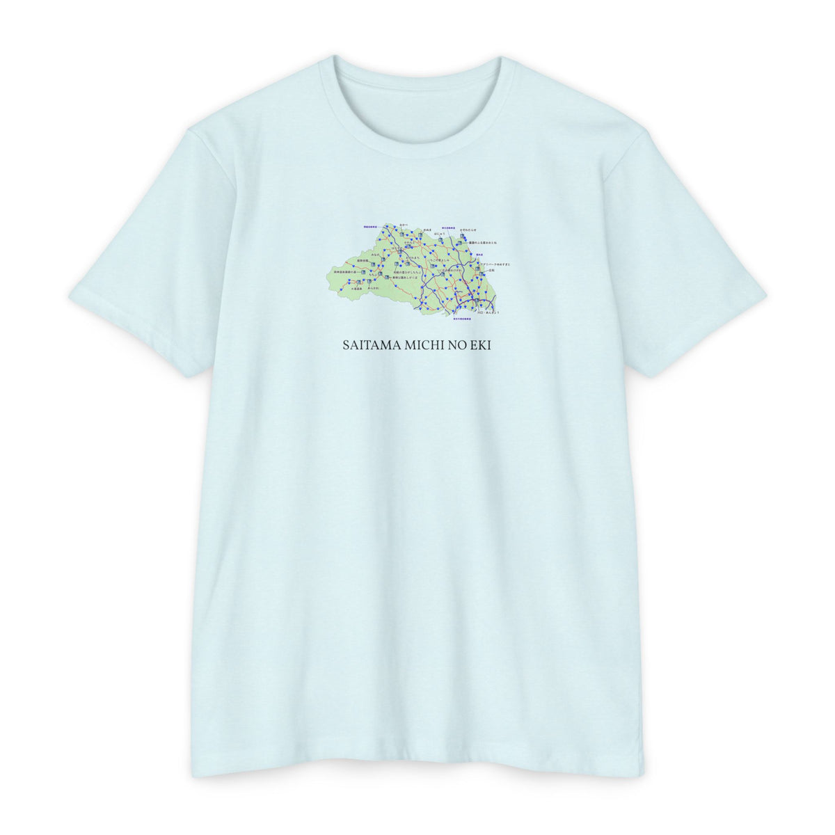 埼玉県 道の駅・道路地図Tシャツ — SAITAMA MICHI NO EKI MAP