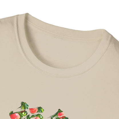福島 桃 Tシャツ｜福島県・桃畑・毛筆漢字デザイン