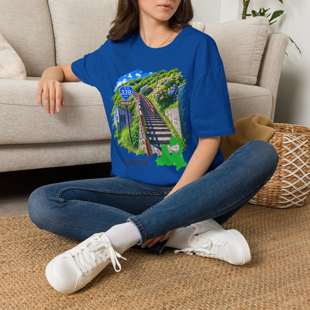 国道３３９号線　階段国道Tシャツ　 — 青森　道の駅４ヵ所ルートマップ