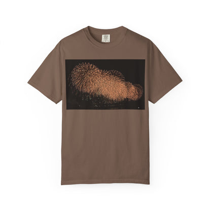 夜空を彩る大輪の華Tシャツ（2026年版） — 日本三大花火の街、2026年、長生橋、超大型ベスビアス風大花火