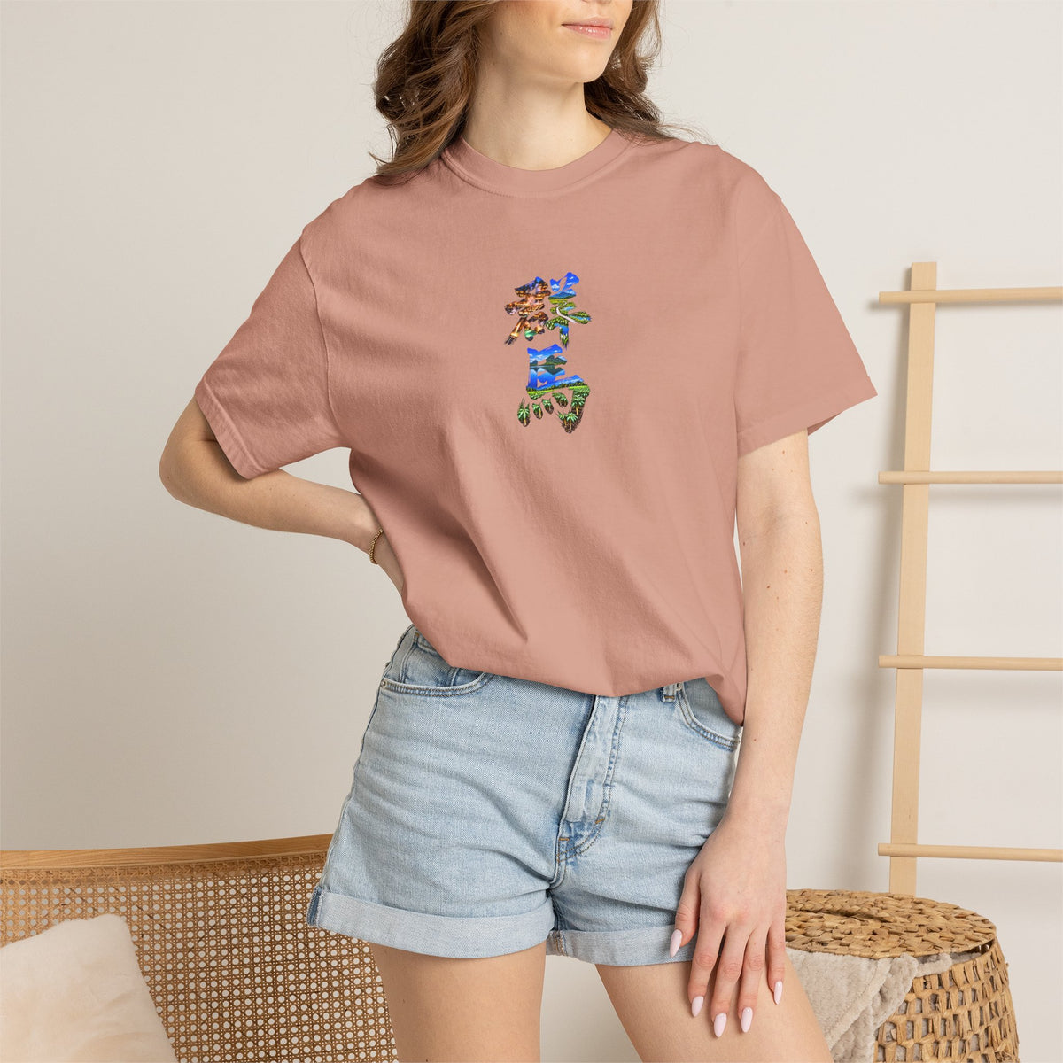 群馬 Tシャツ｜草津温泉・尾瀬・榛名山・こんにゃく畑を描いた毛筆漢字デザイン