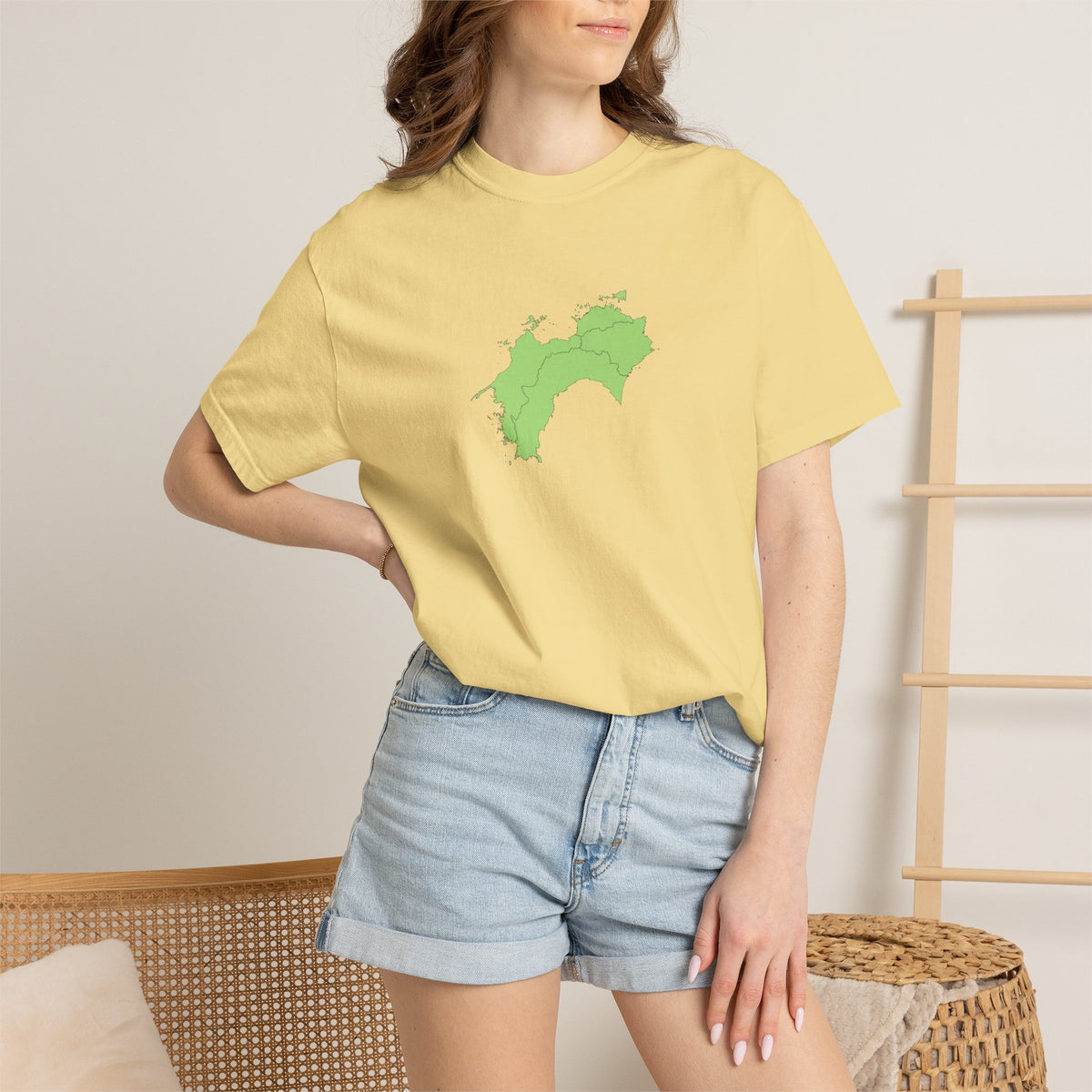Shikoku Map T-Shirt | Japan Island & Coastal Map Design | Unisex Cotton Tee