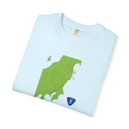 国道６号線 日本橋～仙台ルートマップ Tシャツ｜ユニセックス コットンTシャツ