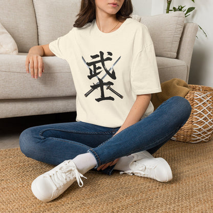 武士 漢字 Tシャツ｜戦国・日本文化｜ユニセックス コットンTシャツ