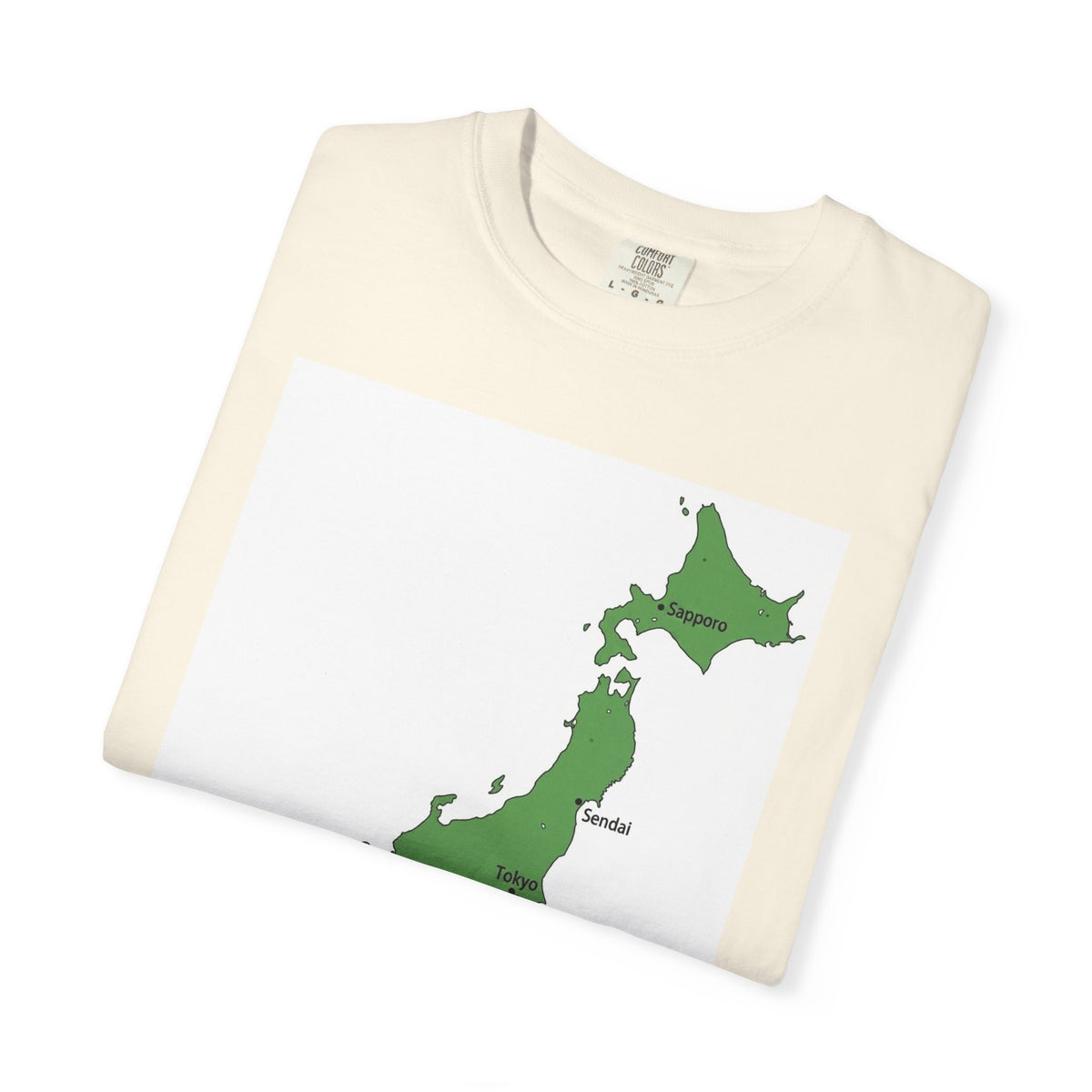 日本列島マップ Tシャツ｜主要都市入り｜Japan Map｜ユニセックス コットンTシャツ