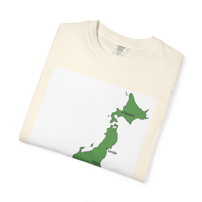 日本列島マップ Tシャツ｜主要都市入り｜Japan Map｜ユニセックス コットンTシャツ