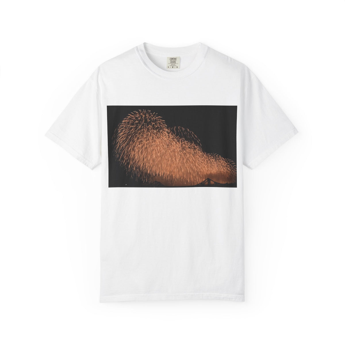 不死鳥のごとき大輪の華Tシャツ（2026年版） — 日本三大花火の街、2026年、長生橋、復興祈願の巨大花火