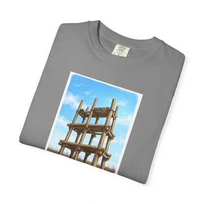 三内丸山遺跡 Tシャツ｜大型掘立柱建物｜縄文文化デザイン｜ユニセックス コットンTシャツ