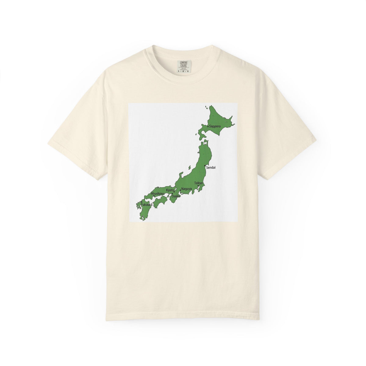 日本列島マップ Tシャツ｜主要都市入り｜Japan Map｜ユニセックス コットンTシャツ