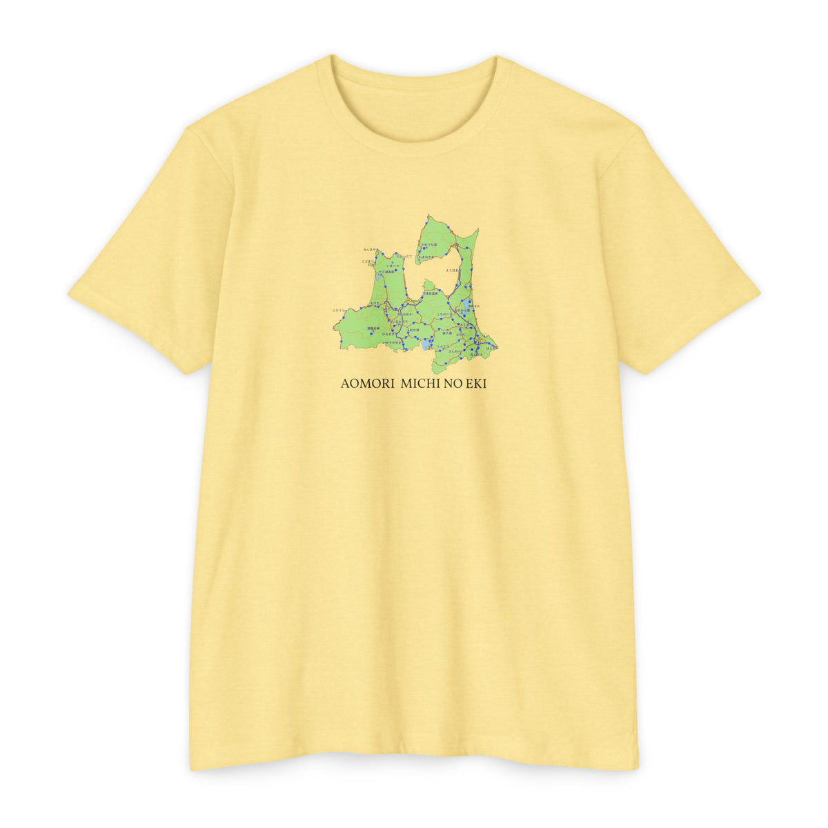 青森県道の駅マップTシャツ — 道の駅全28所