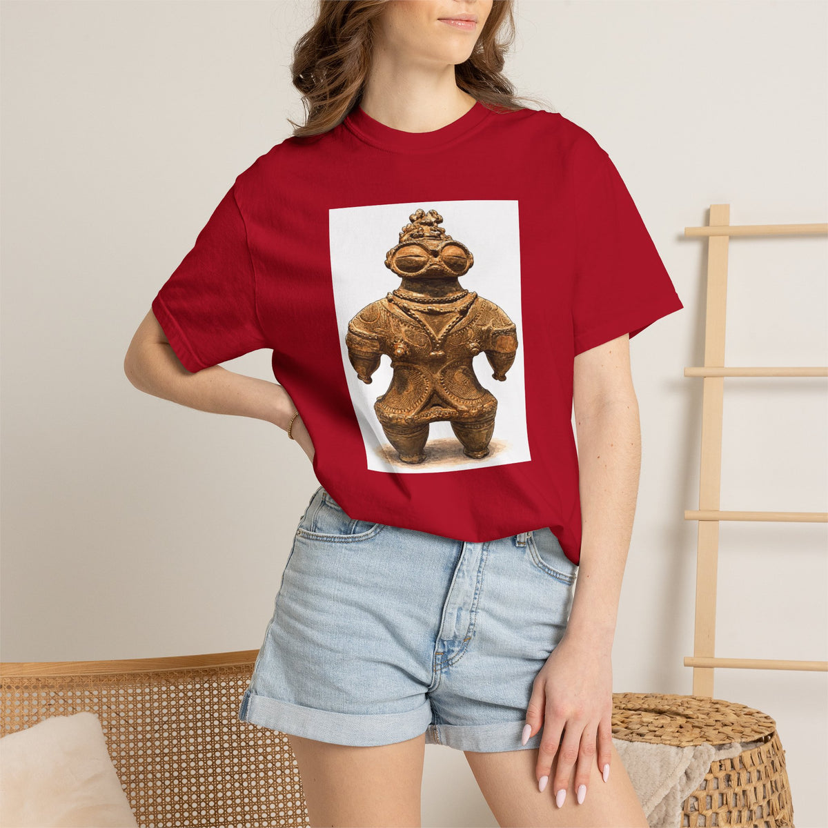 遮光器土偶 Tシャツ｜縄文文化デザイン｜ユニセックス コットンTシャツ