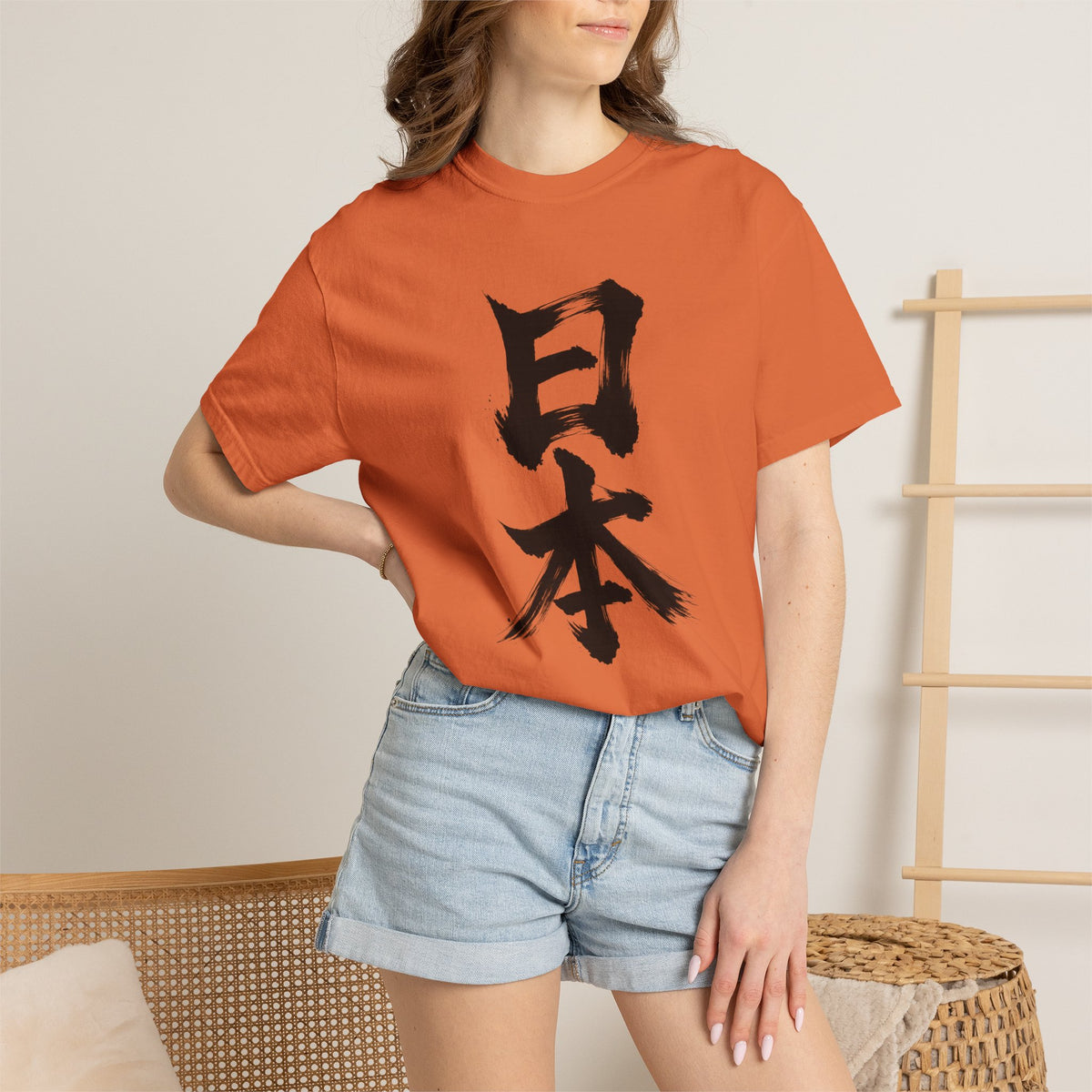 日本 書道デザイン Tシャツ｜オリジナル筆文字｜ユニセックス コットンTシャツ