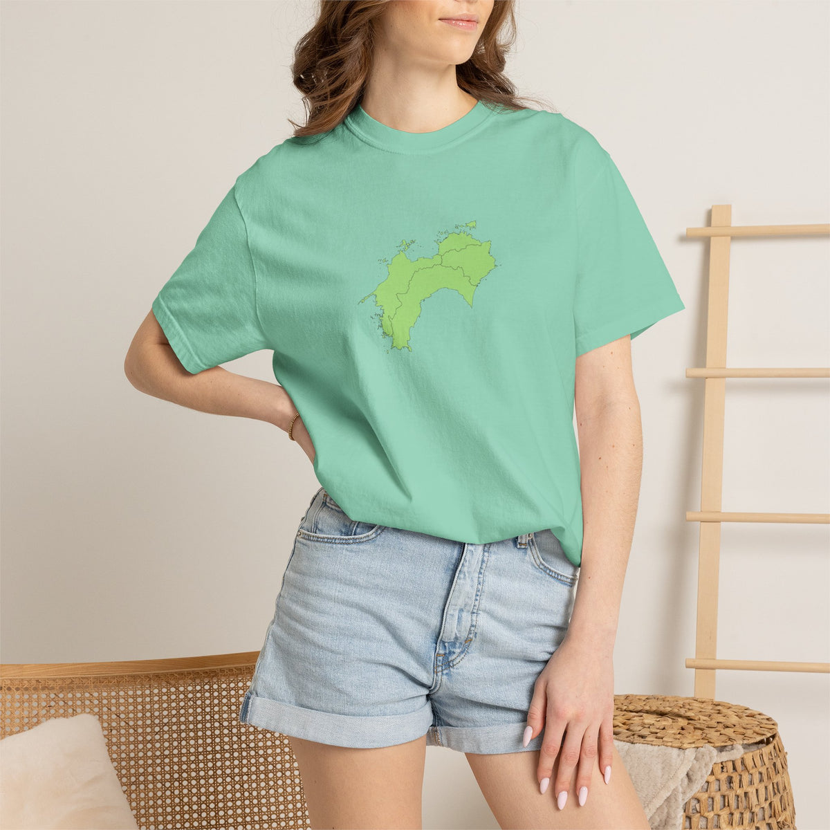Shikoku Map T-Shirt | Japan Island & Coastal Map Design | Unisex Cotton Tee