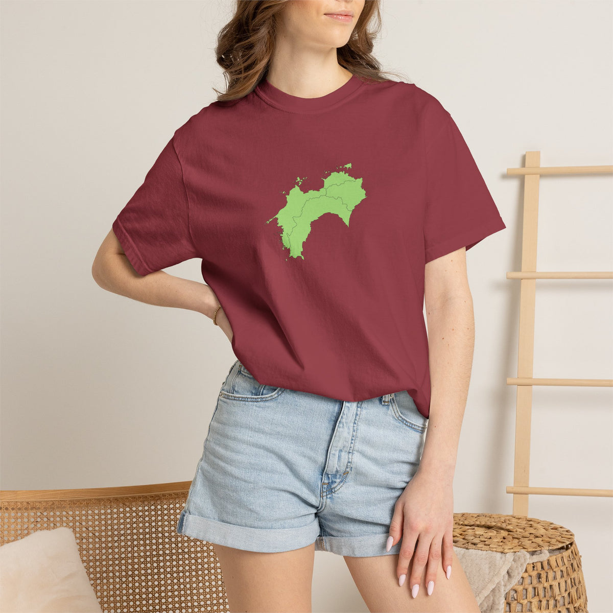 Shikoku Map T-Shirt | Japan Island & Coastal Map Design | Unisex Cotton Tee