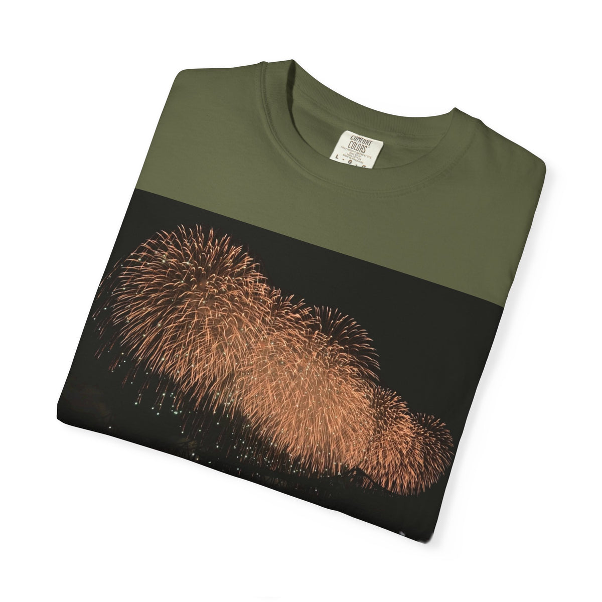 夜空を彩る大輪の華Tシャツ（2026年版） — 日本三大花火の街、2026年、長生橋、超大型ベスビアス風大花火