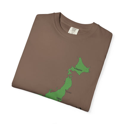 日本列島マップ Tシャツ｜主要都市入り｜Japan Map｜日本｜ユニセックス コットンTシャツ