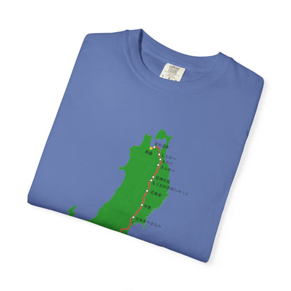国道4号線 日本橋～青森ルートマップ Tシャツ｜ユニセックス コットンTシャツ