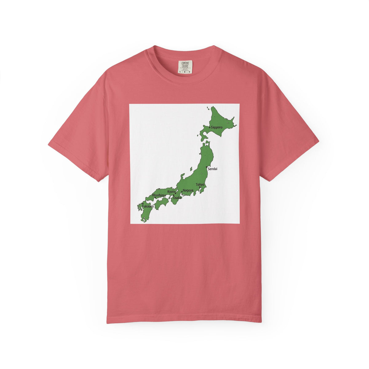 日本列島マップ Tシャツ｜主要都市入り｜Japan Map｜ユニセックス コットンTシャツ