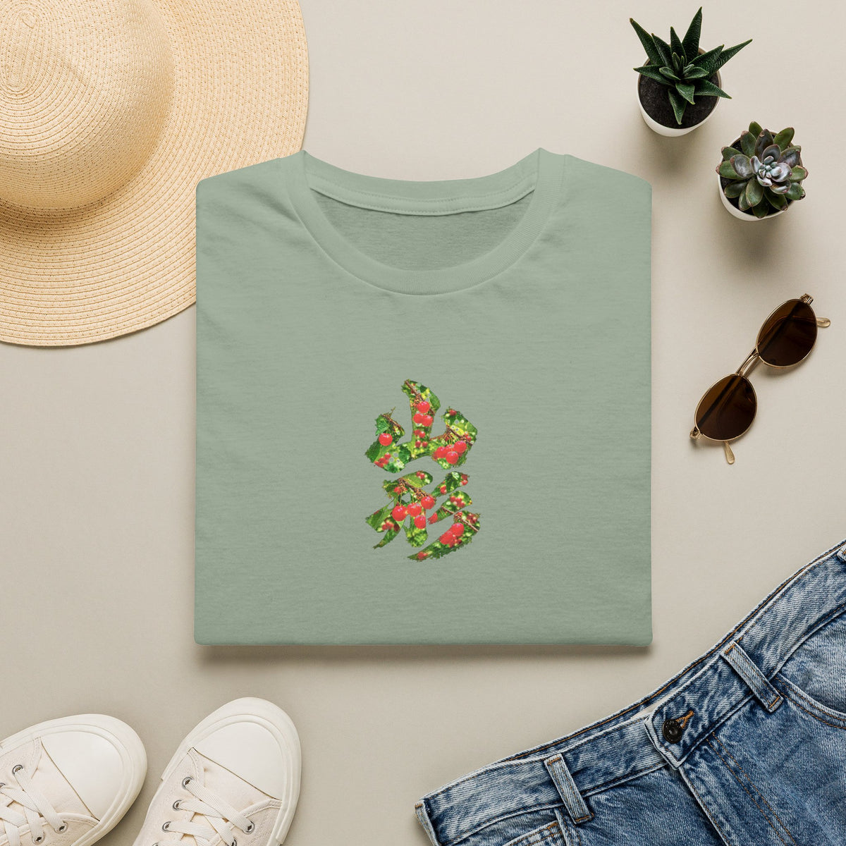 山形 さくらんぼ Tシャツ｜山形県・果樹園・漢字デザイン