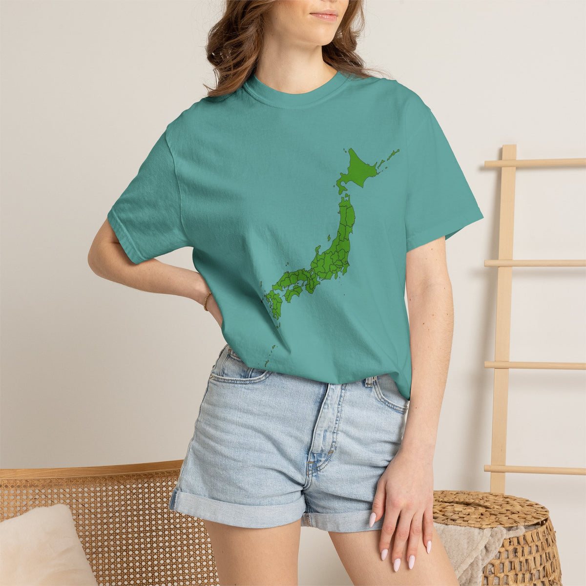 日本47都道府県マップ Tシャツ｜県境入り日本地図デザイン｜Detailed Japan Map｜ユニセックス コットンTシャツ