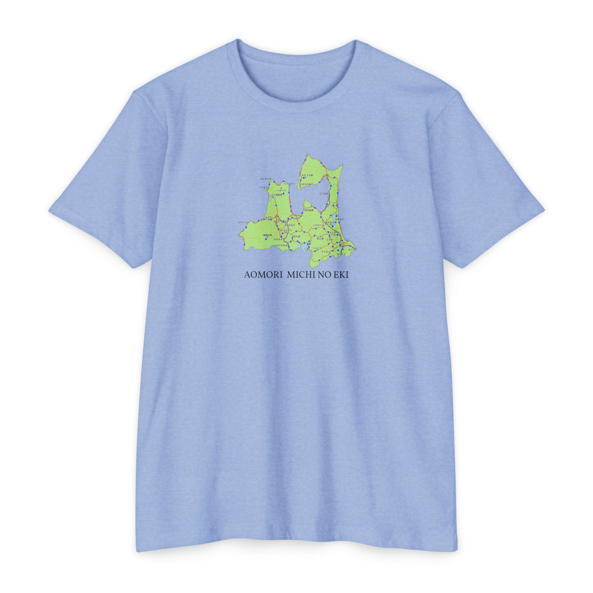 青森県道の駅マップTシャツ — 道の駅全28所