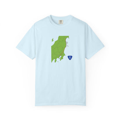 国道６号線 日本橋～仙台ルートマップ Tシャツ｜ユニセックス コットンTシャツ