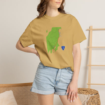 国道６号線 日本橋～仙台ルートマップ Tシャツ｜ユニセックス コットンTシャツ