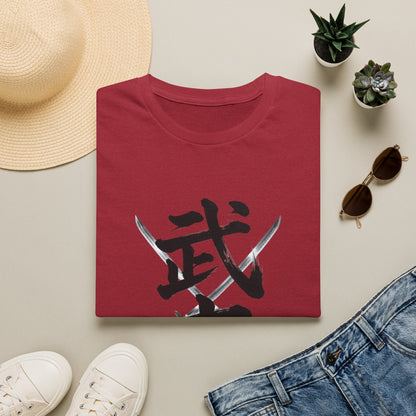 武士 漢字 Tシャツ｜戦国・日本文化｜ユニセックス コットンTシャツ