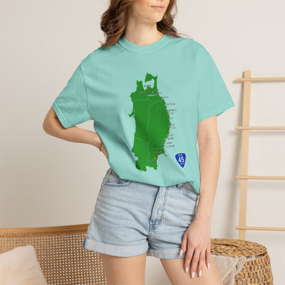 国道４５号線 仙台～青森ルートマップ Tシャツ｜ユニセックス コットンTシャツ