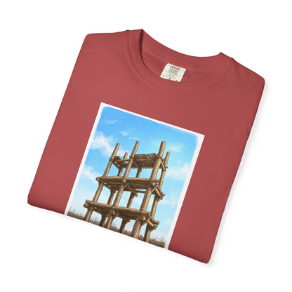 三内丸山遺跡 Tシャツ｜大型掘立柱建物｜縄文文化デザイン｜ユニセックス コットンTシャツ