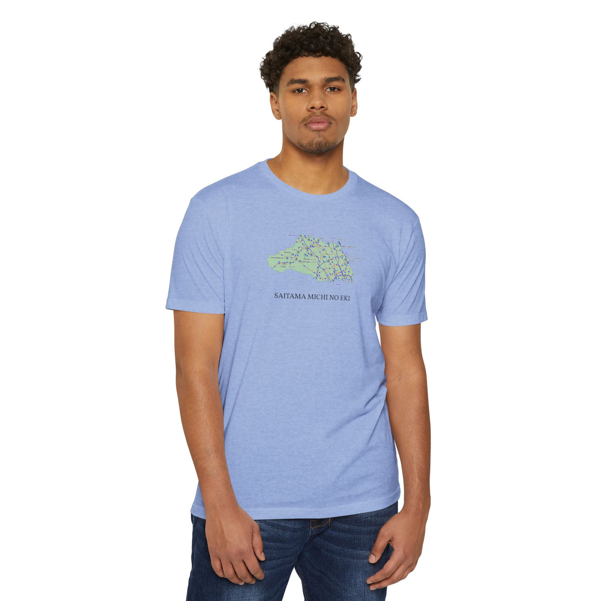 埼玉県 道の駅・道路地図Tシャツ — SAITAMA MICHI NO EKI MAP
