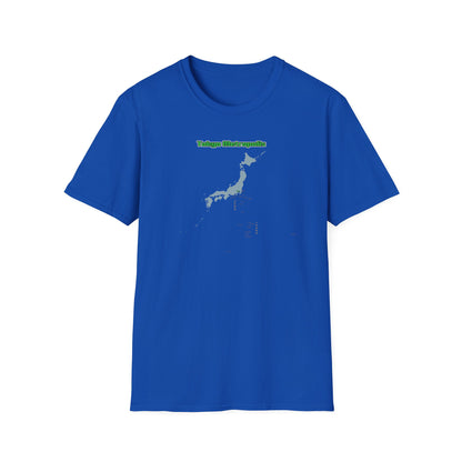 東京都 地図デザインTシャツ｜TOKYO METROPOLIS・伊豆諸島・小笠原諸島｜ユニセックス コットンTシャツ