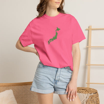 日本列島マップ Tシャツ｜主要都市入り｜Japan Map｜ユニセックス コットンTシャツ