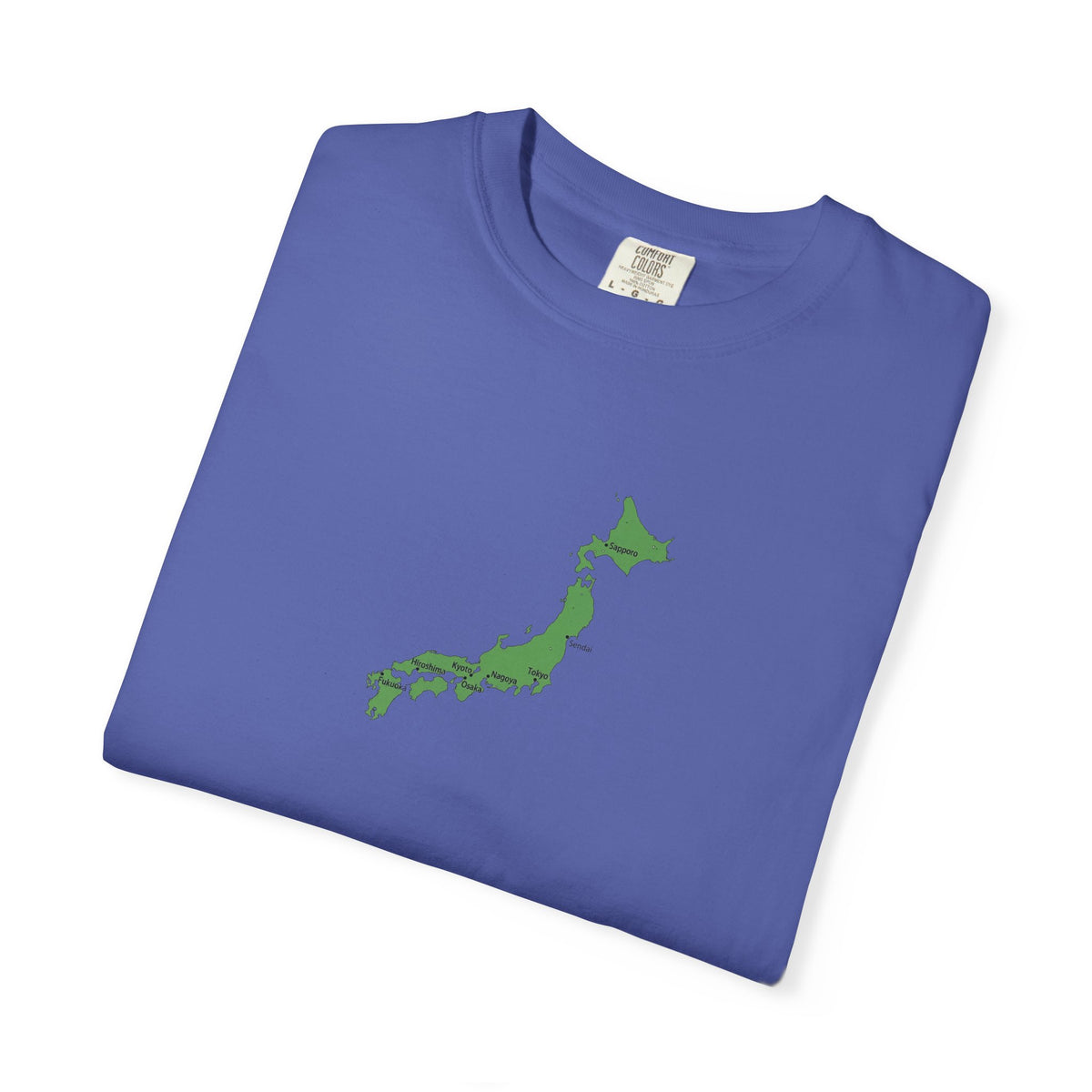 日本列島マップ Tシャツ｜主要都市入り｜Japan Map｜ユニセックス コットンTシャツ