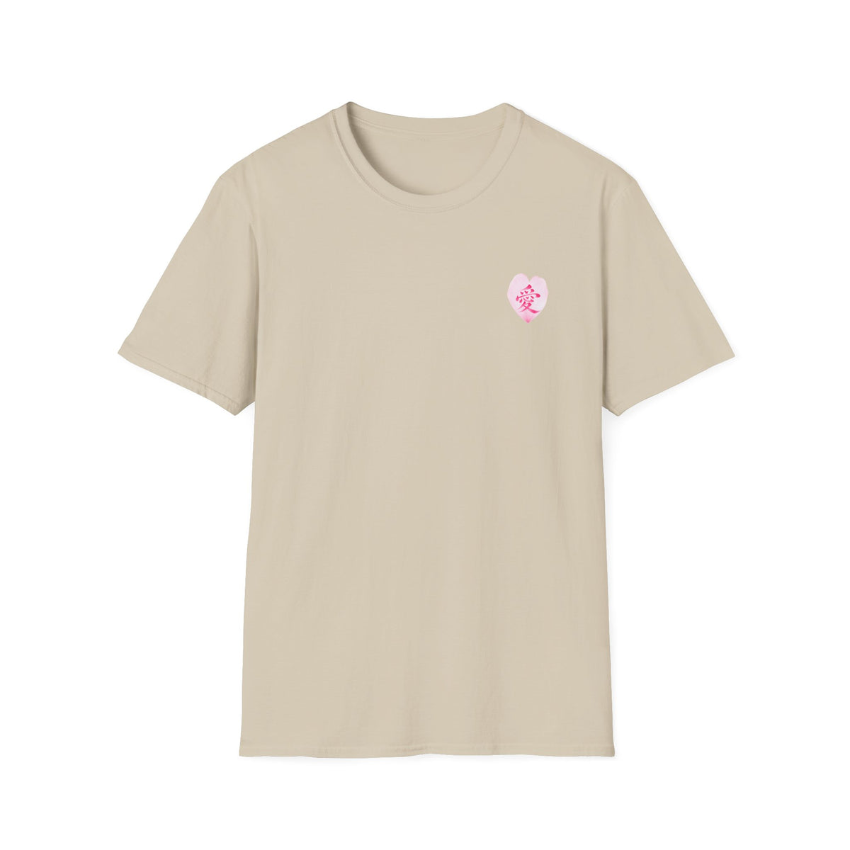 愛 Tシャツ｜桜の花びら × 毛筆漢字デザイン
