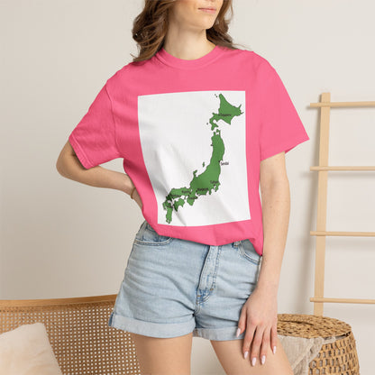 日本列島マップ Tシャツ｜主要都市入り｜Japan Map｜ユニセックス コットンTシャツ