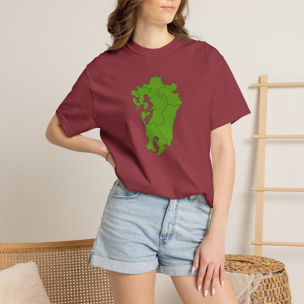 九州地方 地図デザイン Tシャツ｜ユニセックス コットンTシャツ