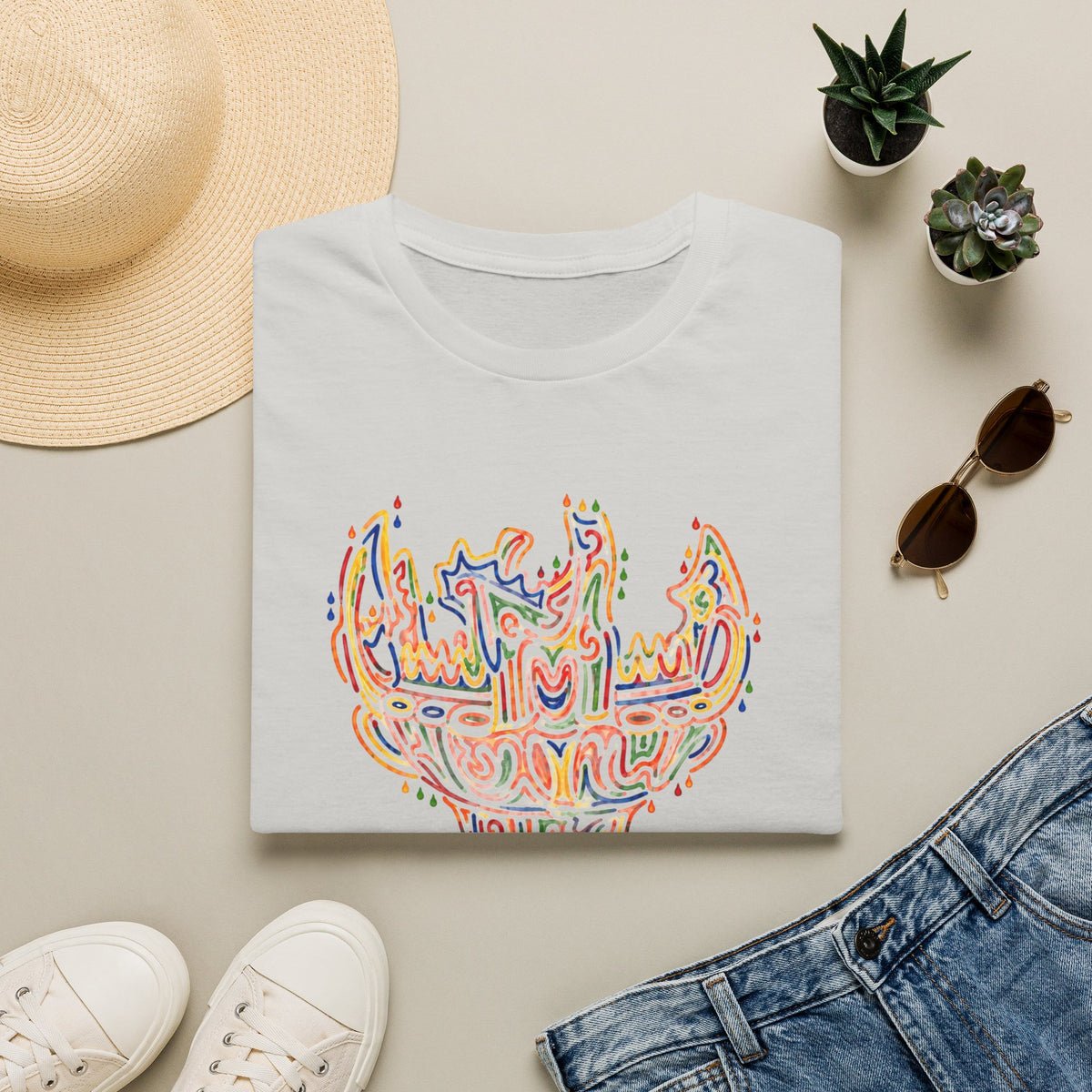 彩炎 JOMON｜カラフル火焔型土器 Tシャツ