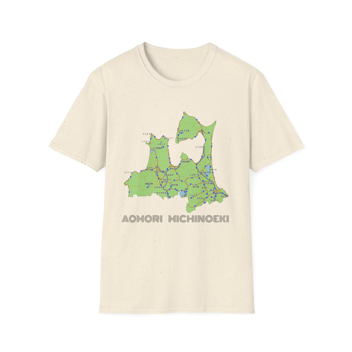 Aomori Michi-no-Eki Map T-Shirt | All 28 Roadside Stations