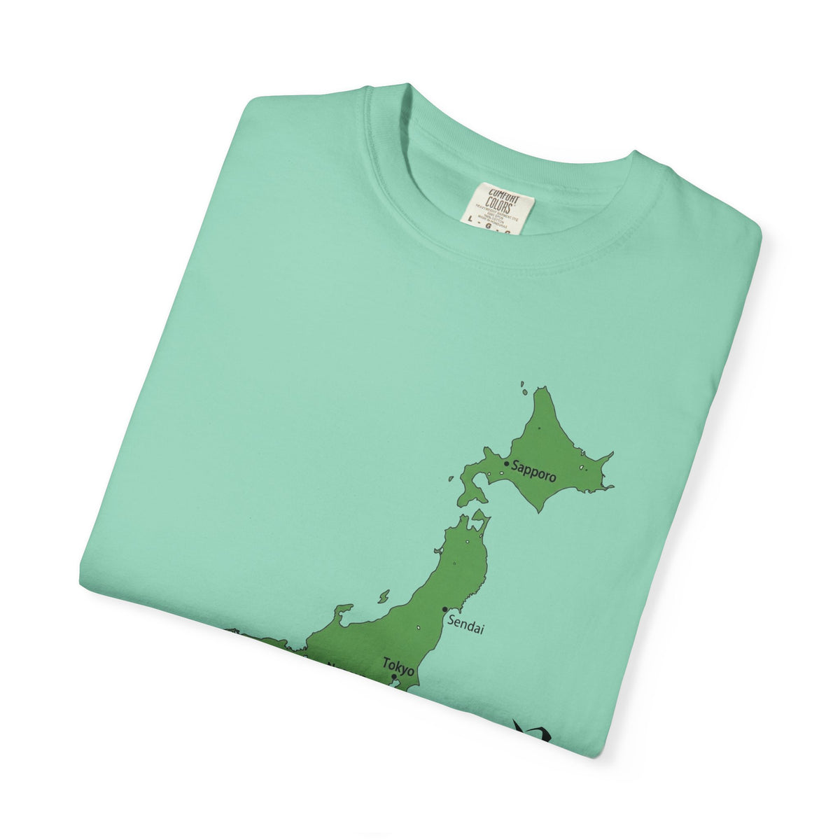 日本列島マップ Tシャツ｜主要都市入り｜Japan Map｜日本｜ユニセックス コットンTシャツ