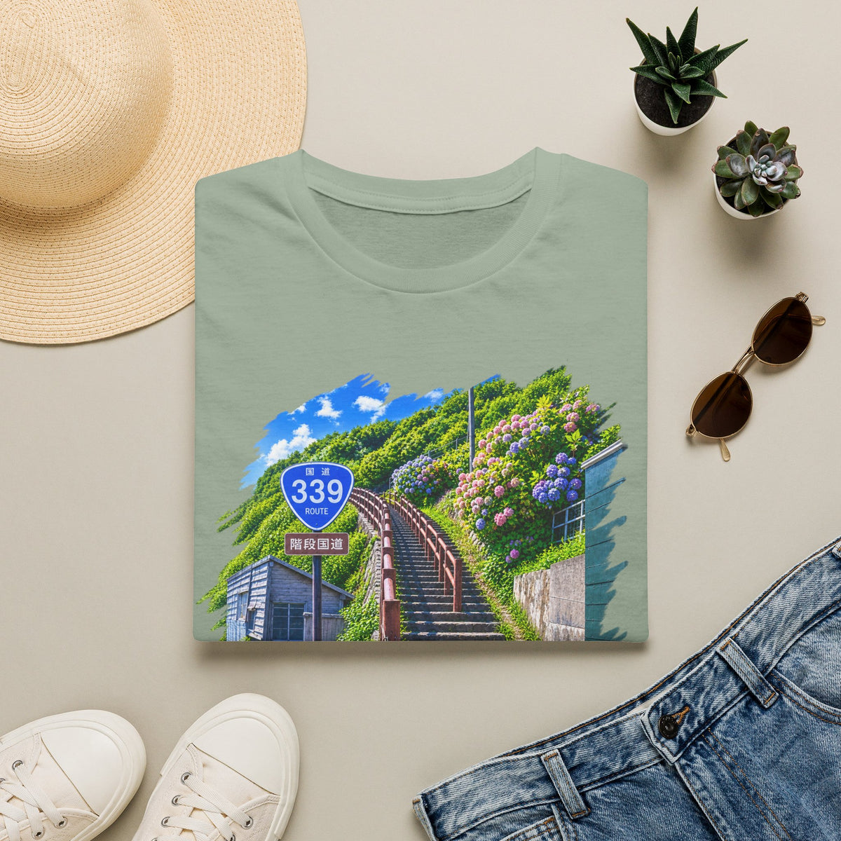 Route 339 Staircase National Highway T-Shirt | Cape Tappi Aomori