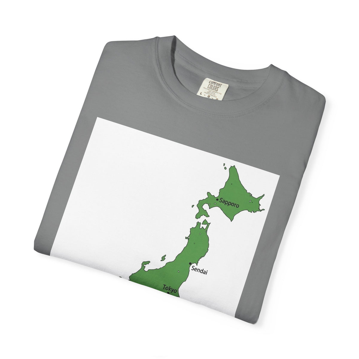 日本列島マップ Tシャツ｜主要都市入り｜Japan Map｜ユニセックス コットンTシャツ