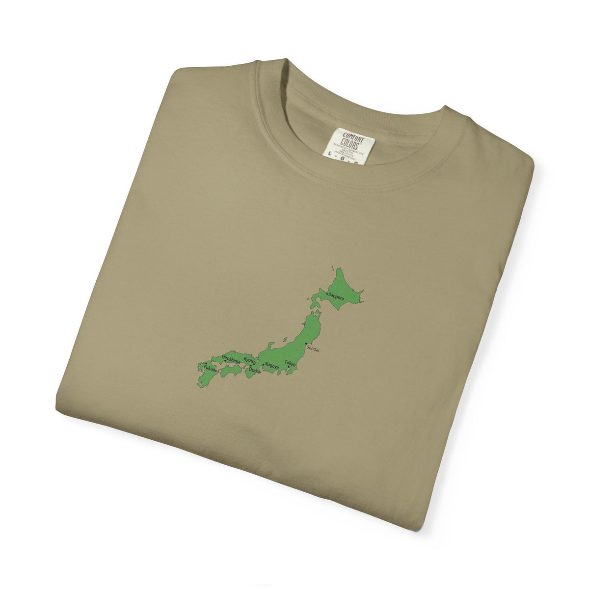 日本列島マップ Tシャツ｜主要都市入り｜Japan Map｜ユニセックス コットンTシャツ