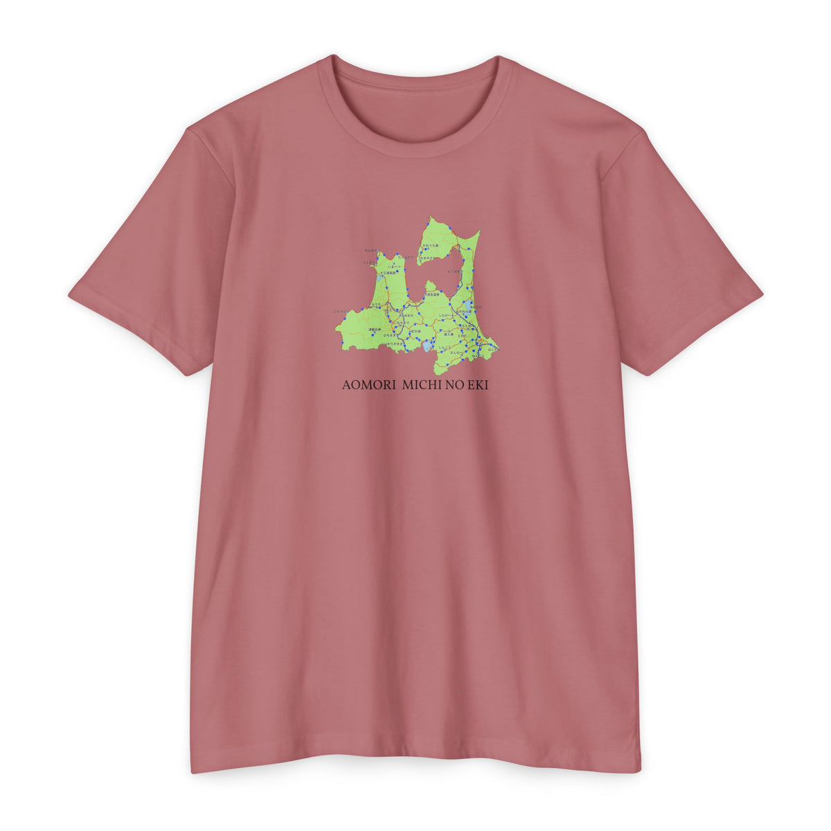 青森県道の駅マップTシャツ — 道の駅全28所