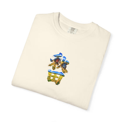 秋田　なまはげ　と　稲穂　毛筆Tシャツ｜男鹿半島・田んぼ風景デザイン