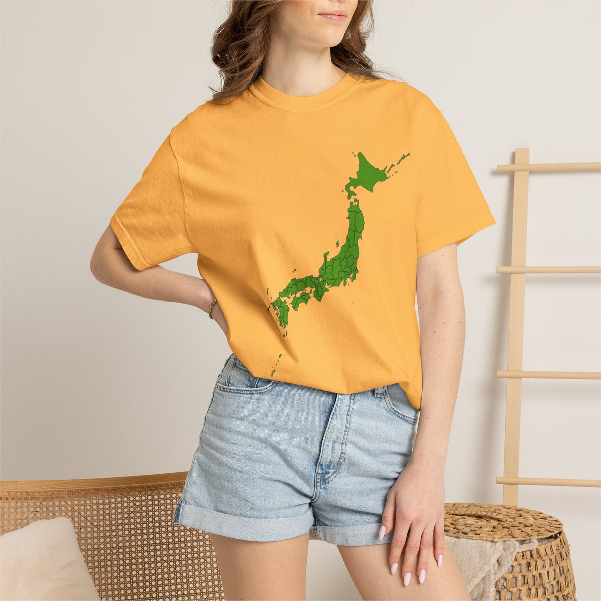 日本47都道府県マップ Tシャツ｜県境入り日本地図デザイン｜Detailed Japan Map｜ユニセックス コットンTシャツ