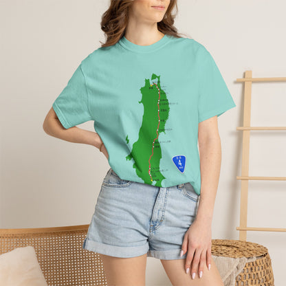 国道4号線 日本橋～青森ルートマップ Tシャツ｜ユニセックス コットンTシャツ