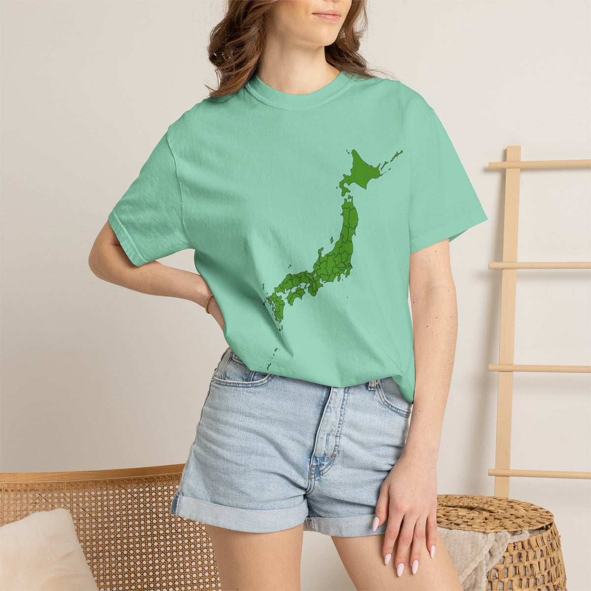 日本47都道府県マップ Tシャツ｜県境入り日本地図デザイン｜Detailed Japan Map｜ユニセックス コットンTシャツ